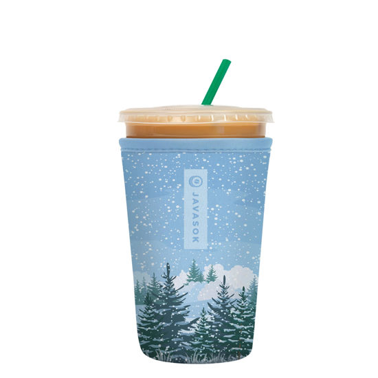 Picture of Sok It Java Sok Iced Coffee & Cold Soda Insulated Neoprene Cup Sleeve (Winter Wonderland, Medium: 22-28oz)