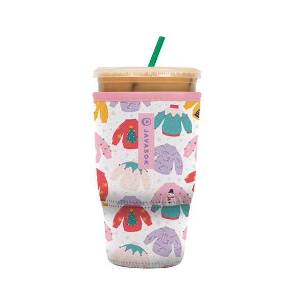 Picture of Sok It Java Sok Iced Coffee & Cold Soda Insulated Neoprene Cup Sleeve (Cozy Knits, Large: 30-32oz)