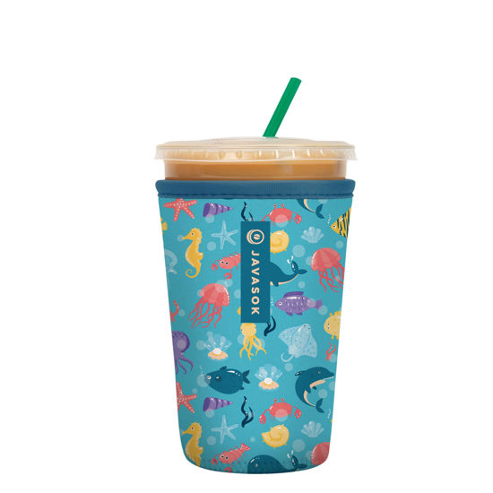 Picture of Sok It Java Sok Iced Coffee & Cold Soda Insulated Neoprene Cup Sleeve (Underwater Adventures, Medium: 22-28oz)