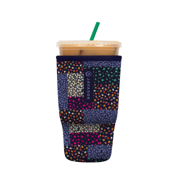 Picture of Sok It Java Sok Iced Coffee & Cold Soda Insulated Neoprene Cup Sleeve (Flower Patch, Large: 30-32oz)