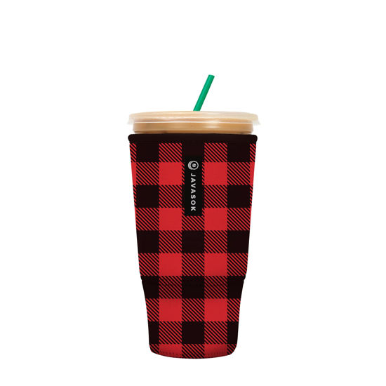Picture of Sok It Java Sok Iced Coffee & Cold Soda Insulated Neoprene Cup Sleeve (Buffalo Check, XXLarge: 44-48oz)