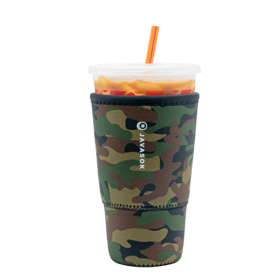 Picture of Sok It Java Sok Iced Coffee & Cold Soda Insulated Neoprene Cup Sleeve (Green Camo, XXLarge: 44-48oz)