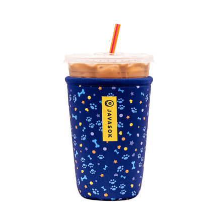 Picture of Sok It Java Sok Iced Coffee & Cold Soda Insulated Neoprene Cup Sleeve (Paws and Bones, Medium: 22-28oz)