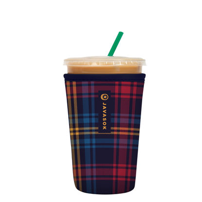 Picture of Sok It Java Sok Iced Coffee & Cold Soda Insulated Neoprene Cup Sleeve (Tartan Royale, Medium: 22-28oz)