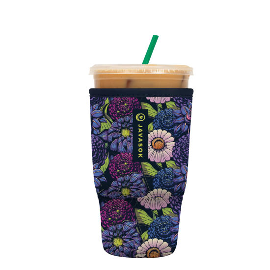 Picture of Sok It Java Sok Iced Coffee & Cold Soda Insulated Neoprene Cup Sleeve (Secret Garden, Large: 30-32oz)