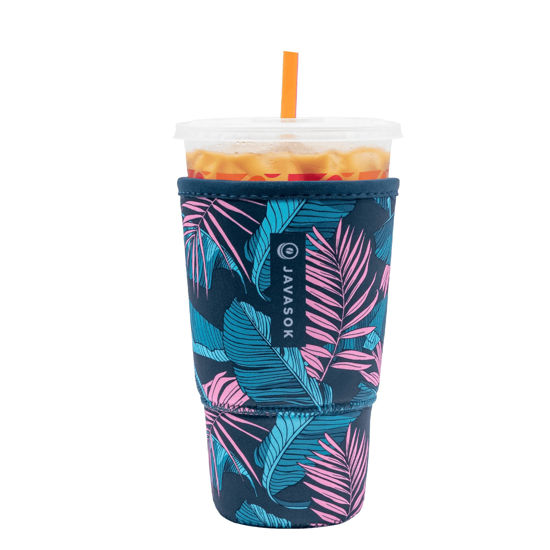 Picture of Sok It Java Sok Iced Coffee & Cold Soda Insulated Neoprene Cup Sleeve (Midnight Tropics, XXLarge: 44-48oz)