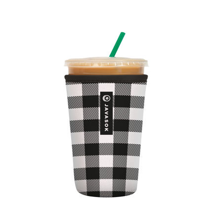 Picture of Sok It Java Sok Iced Coffee & Cold Soda Insulated Neoprene Cup Sleeve (B&W Buffalo Check, Medium: 22-28oz)