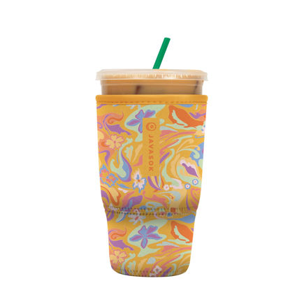 Picture of Sok It Java Sok Iced Coffee & Cold Soda Insulated Neoprene Cup Sleeve (Groovy Swirls, Large: 30-32oz)