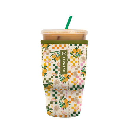 Picture of Sok It Java Sok Iced Coffee & Cold Soda Insulated Neoprene Cup Sleeve (Citrus Delight, Large: 30-32oz)