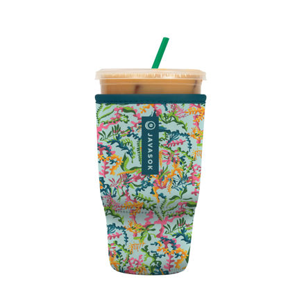 Picture of Sok It Java Sok Iced Coffee & Cold Soda Insulated Neoprene Cup Sleeve (Colorful Corals, Large: 30-32oz)