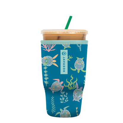 Picture of Sok It Java Sok Iced Coffee & Cold Soda Insulated Neoprene Cup Sleeve (Turtle-y Awesome, Large: 30-32oz)