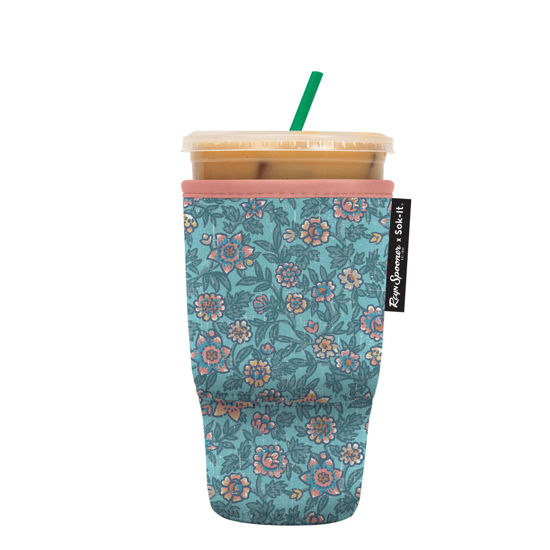 Picture of Sok It Java Sok Iced Coffee & Cold Soda Insulated Neoprene Cup Sleeve (Reyn Spooner Wild Flowers, Large: 30-32oz)