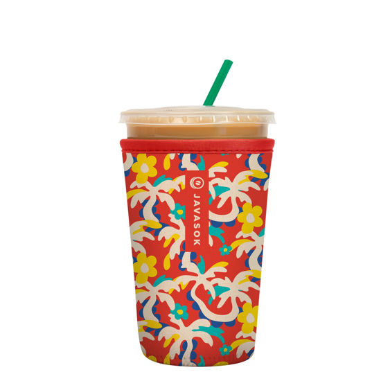 Picture of Sok It Java Sok Iced Coffee & Cold Soda Insulated Neoprene Cup Sleeve (Tropical Tangle, Medium: 22-28oz)