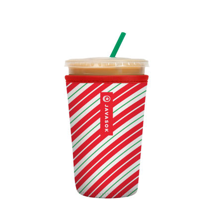 Picture of Sok It Java Sok Iced Coffee & Cold Soda Insulated Neoprene Cup Sleeve (Candy Cane Stripes, Medium: 22-28oz)