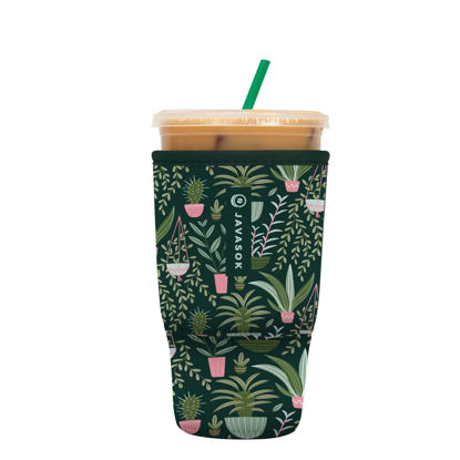 Picture of Sok It Java Sok Iced Coffee & Cold Soda Insulated Neoprene Cup Sleeve (Green Living, Large: 30-32oz)