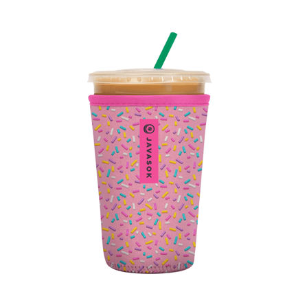 Picture of Sok It Java Sok Iced Coffee & Cold Soda Insulated Neoprene Cup Sleeve (Sweet Sprinkles, Medium: 22-28oz)