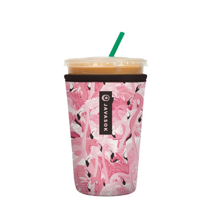 Picture of Sok It Java Sok Iced Coffee & Cold Soda Insulated Neoprene Cup Sleeve (Flamingo Dance, Medium: 22-28oz)