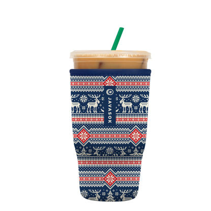 Picture of Sok It Java Sok Iced Coffee & Cold Soda Insulated Neoprene Cup Sleeve (Sweater Weather, Large: 30-32oz)