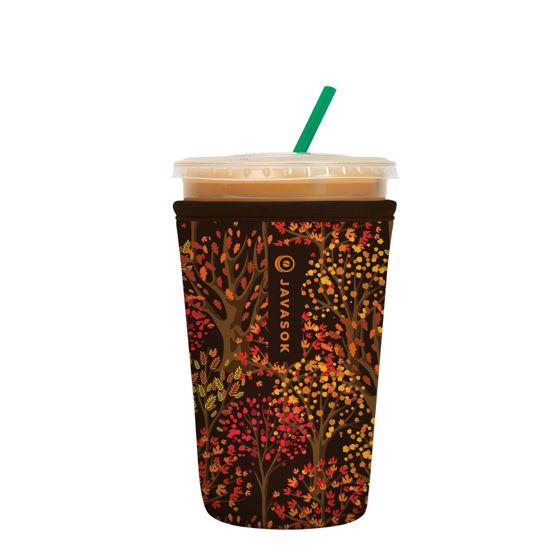 Picture of Sok It Java Sok Iced Coffee & Cold Soda Insulated Neoprene Cup Sleeve (Enchanted Autumn, Medium: 22-28oz)