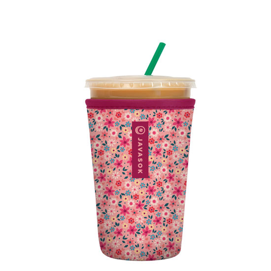 Picture of Sok It Java Sok Iced Coffee & Cold Soda Insulated Neoprene Cup Sleeve (Spring Bouquet, Medium: 22-28oz)