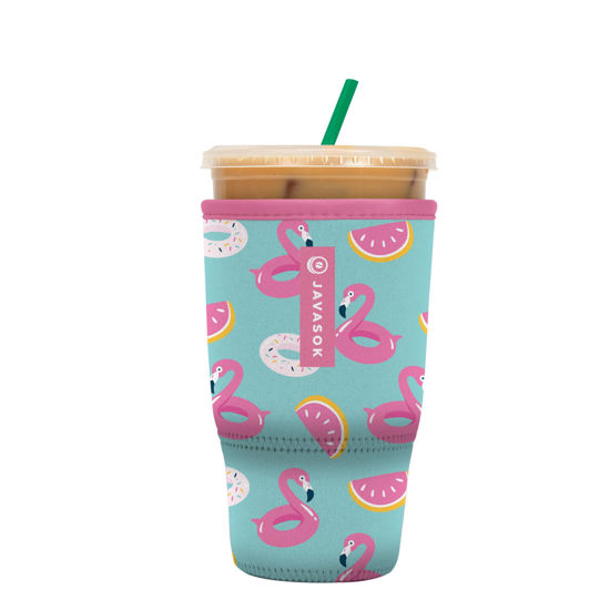 Picture of Sok It Java Sok Iced Coffee & Cold Soda Insulated Neoprene Cup Sleeve (Poolside Perfection, Large: 30-32oz)