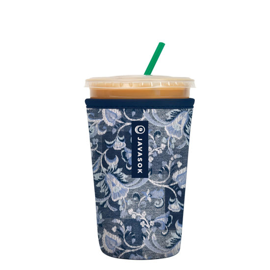 Picture of Sok It Java Sok Iced Coffee & Cold Soda Insulated Neoprene Cup Sleeve (Paisley Patchwork, Medium: 22-28oz)