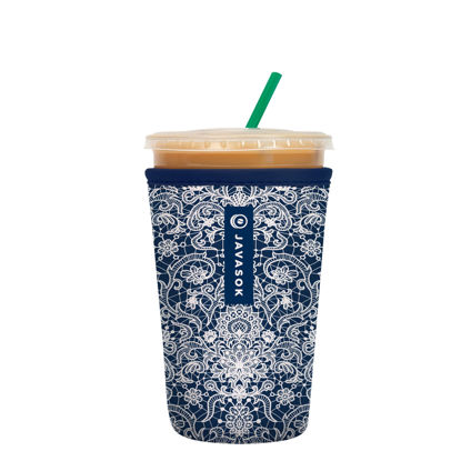 Picture of Sok It Java Sok Iced Coffee & Cold Soda Insulated Neoprene Cup Sleeve (Royal Lace, Medium: 22-28oz)