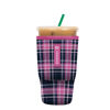 Picture of Sok It Java Sok Iced Coffee & Cold Soda Insulated Neoprene Cup Sleeve (Berry Plaid, Large: 30-32oz)