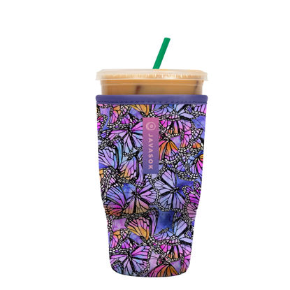 Picture of Sok It Java Sok Iced Coffee & Cold Soda Insulated Neoprene Cup Sleeve (Butterfly Galaxy, Large: 30-32oz)