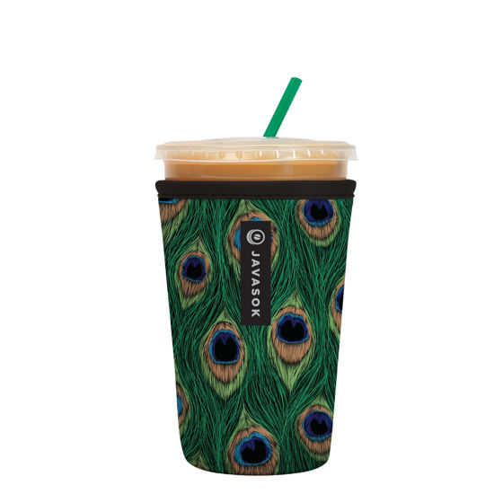 Picture of Sok It Java Sok Iced Coffee & Cold Soda Insulated Neoprene Cup Sleeve (Peacock, Medium: 22-28oz)