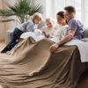 Picture of Bedsure Sherpa Fleece Cal King Blankets for Bed - Thick and Warm Oversized Blanket for Winter, Soft Fuzzy Plush Large Blanket for All Seasons, Camel, 112x98 Inches