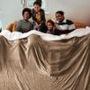 Picture of Bedsure Sherpa Fleece Cal King Blankets for Bed - Thick and Warm Oversized Blanket for Winter, Soft Fuzzy Plush Large Blanket for All Seasons, Camel, 112x98 Inches