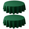 Picture of Biscaynebay 2 Pack Textured Fabric Round Christmas Tablecloths 60", Hunter Green Water Resistant Tablecloths for Dining, Kitchen, Wedding, Parties etc Machine Washable