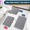 Picture of OLANLY Toilet Rugs U-Shaped 20x20, Extra Soft Absorbent Chenille Contour Bathroom Rugs for Toilet, Dry Quickly, Machine Washable, Non-Slip Toilet Bath Mat, Grey