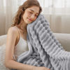 Picture of Bedsure Twin Blanket for Couch - Super Soft Cozy Blankets for Women, Cute Small Fleece Throws for Girls, Light Grey, 60x80 Inches