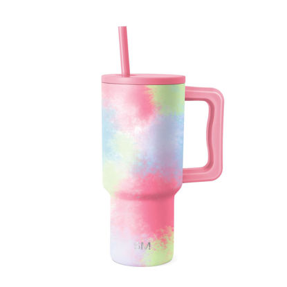 Picture of Simple Modern 30 oz Tumbler with Handle and Straw Lid | Insulated Cup Reusable Stainless Steel Water Bottle Travel Mug Cupholder Friendly | Gifts for Women Men Him Her | Trek Collection | Kaleidoscope