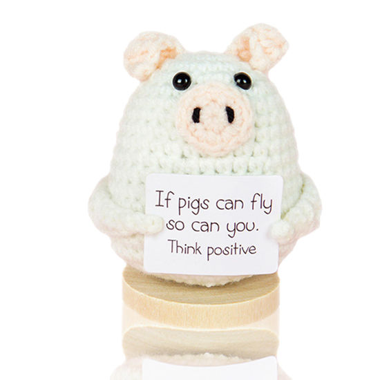 Picture of Handmade Mini Funny Positive Emotional Support Pickle, Cute Stuff Funny Knitted Wool Handwoven Ornaments Christmas Crochet Gifts Under 10 Dollars for Woman Coworkers Friend Family 4.27inch (style-20)