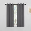 Picture of NICETOWN Grey Blackout Curtain Panels for Bedroom, 2 Panels, W29 x L40 inches, Grey, Thermal Insulated Grommet Top Blackout Kitchen Draperies and Drapes