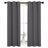 Picture of NICETOWN Grey Blackout Curtain Panels for Bedroom, 2 Panels, W29 x L40 inches, Grey, Thermal Insulated Grommet Top Blackout Kitchen Draperies and Drapes