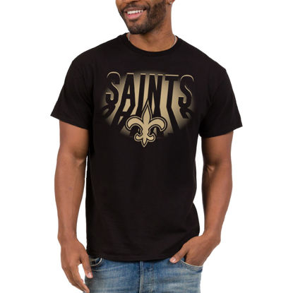 Picture of Junk Food Clothing x NFL - New Orleans Saints - Team Spotlight - Unisex Adult Short Sleeve Fan T-Shirt for Men and Women - Size Small