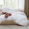 Picture of Bedsure Bright White Duvet Cover Queen Size - 3 Pieces Prewashed Extra Soft Bedding Set, Includes 1 Duvet Cover 90x90 Inches with Zipper Closure & 2 Pillow Shams, Comforter Not Included