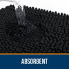 Picture of OLANLY Toilet Rugs U-Shaped 24x24, Extra Soft Absorbent Chenille Contour Bathroom Rugs for Toilet, Dry Quickly, Machine Washable, Non-Slip Toilet Bath Mat, Black