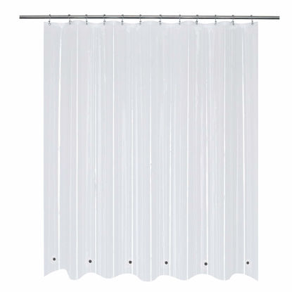 Picture of Mrs Awesome Short Shower Curtain Liner with 6 Magnets 72 x 66 inch Clear Thick PEVA Waterproof Plastic Shower Curtain 72x66, Clear