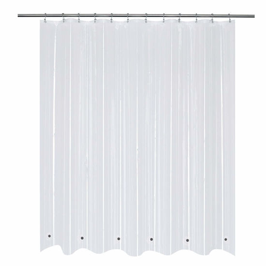 Picture of Mrs Awesome Short Shower Curtain Liner with 6 Magnets 72 x 66 inch Clear Thick PEVA Waterproof Plastic Shower Curtain 72x66, Clear