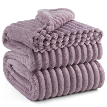 Picture of Bedsure Light Purple Full Blanket for Bed - Super Soft Cozy Blankets for Women, Cute Large Blanket for Girls, 84x90 Inches