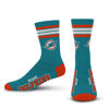 Picture of For Bare Feet NFL 4 Stripe Deuce Crew Sock, Miami Dolphins, Large