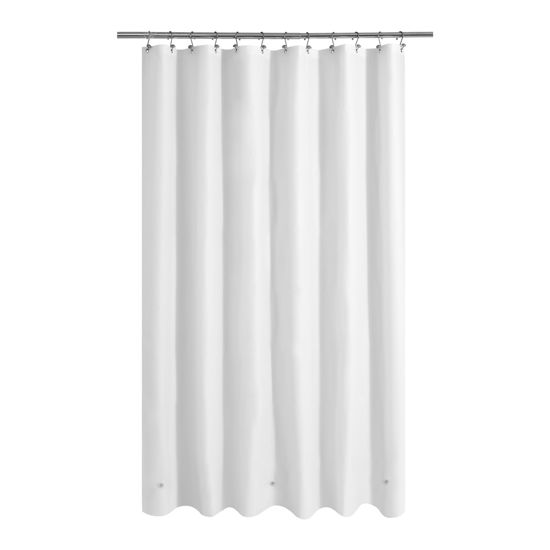 Picture of Mrs Awesome Extra Long Shower Curtain Liner with 3 Magnets, Ceiling to Floor XL PEVA Plastic Shower Curtain for Bathroom Lightweight & Waterproof, 72 x 96, White