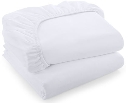 Picture of Utopia Bedding Twin XL Fitted Sheets - Bulk Pack of 2 Bottom Sheets - Soft Brushed Microfiber - Deep Pockets - Shrinkage & Fade Resistant - Easy Care (Twin XL, White)