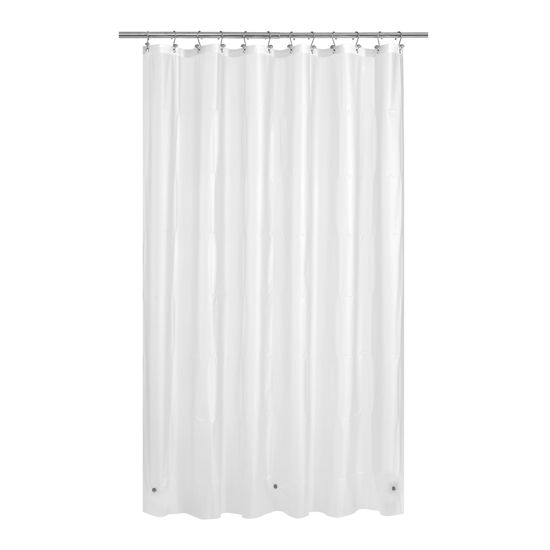 Picture of Mrs Awesome 72x96 X-Long Frosted Shower Curtain Liner with Magnets, Extra Long PEVA Plastic Shower Curtain for Bathroom, 72 x 96, Frost