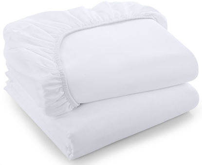 Picture of Utopia Bedding King Fitted Sheets - Bulk Pack of 2 Bottom Sheets - Soft Brushed Microfiber - Deep Pockets - Shrinkage & Fade Resistant - Easy Care (King, White)
